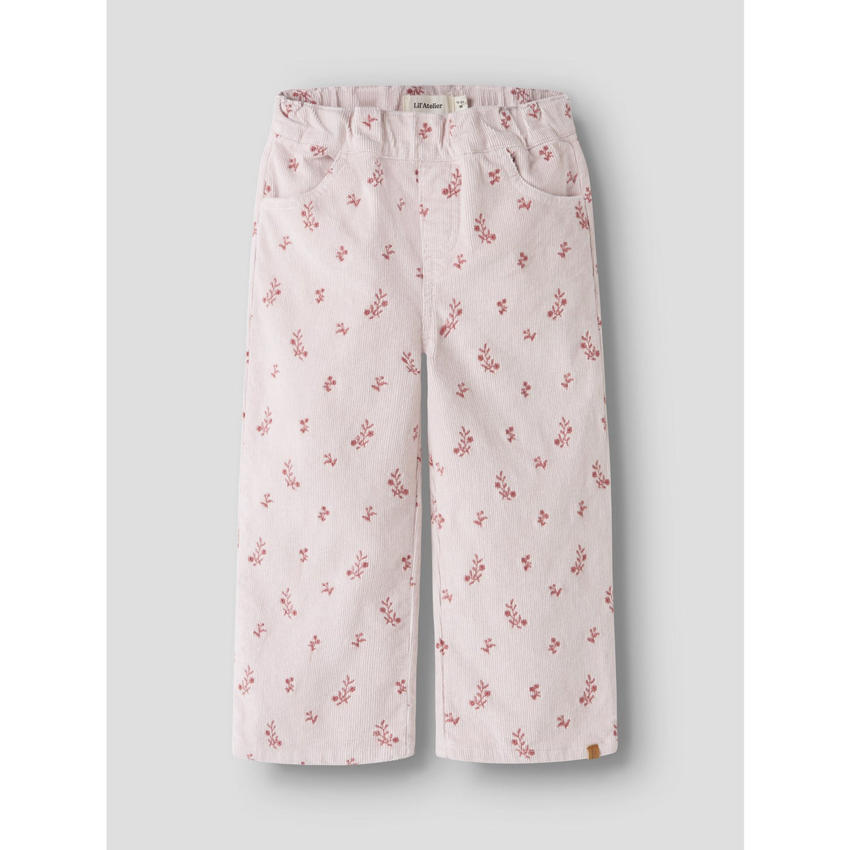 Lil'Atelier Hushed Violet Flower Emb Nmfnelly Cord Wide Byxor 1145-Hc Lil