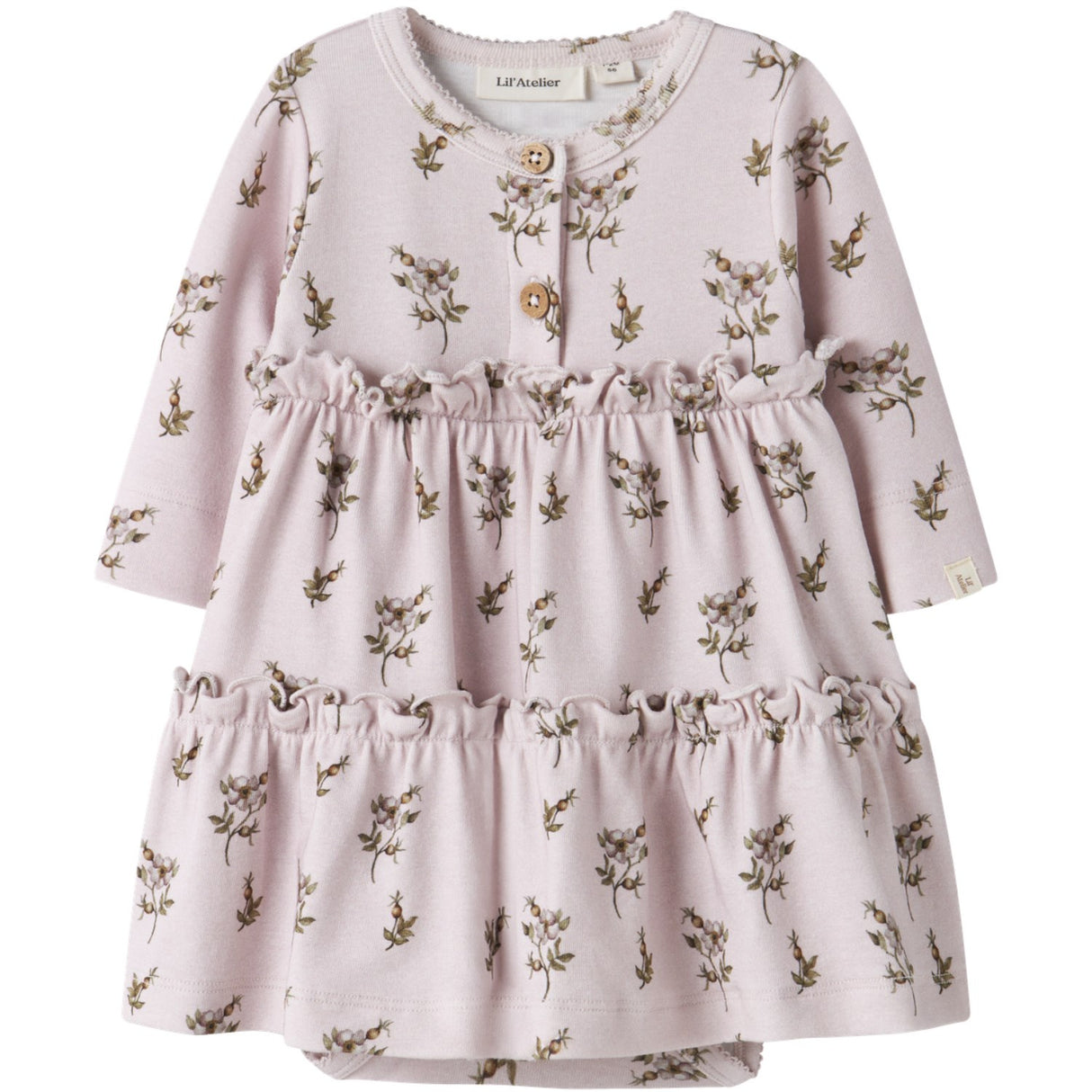Lil'Atelier Hushed Violet Apple Rose Nbfgayo Sum Ls Body Klänning Lil
