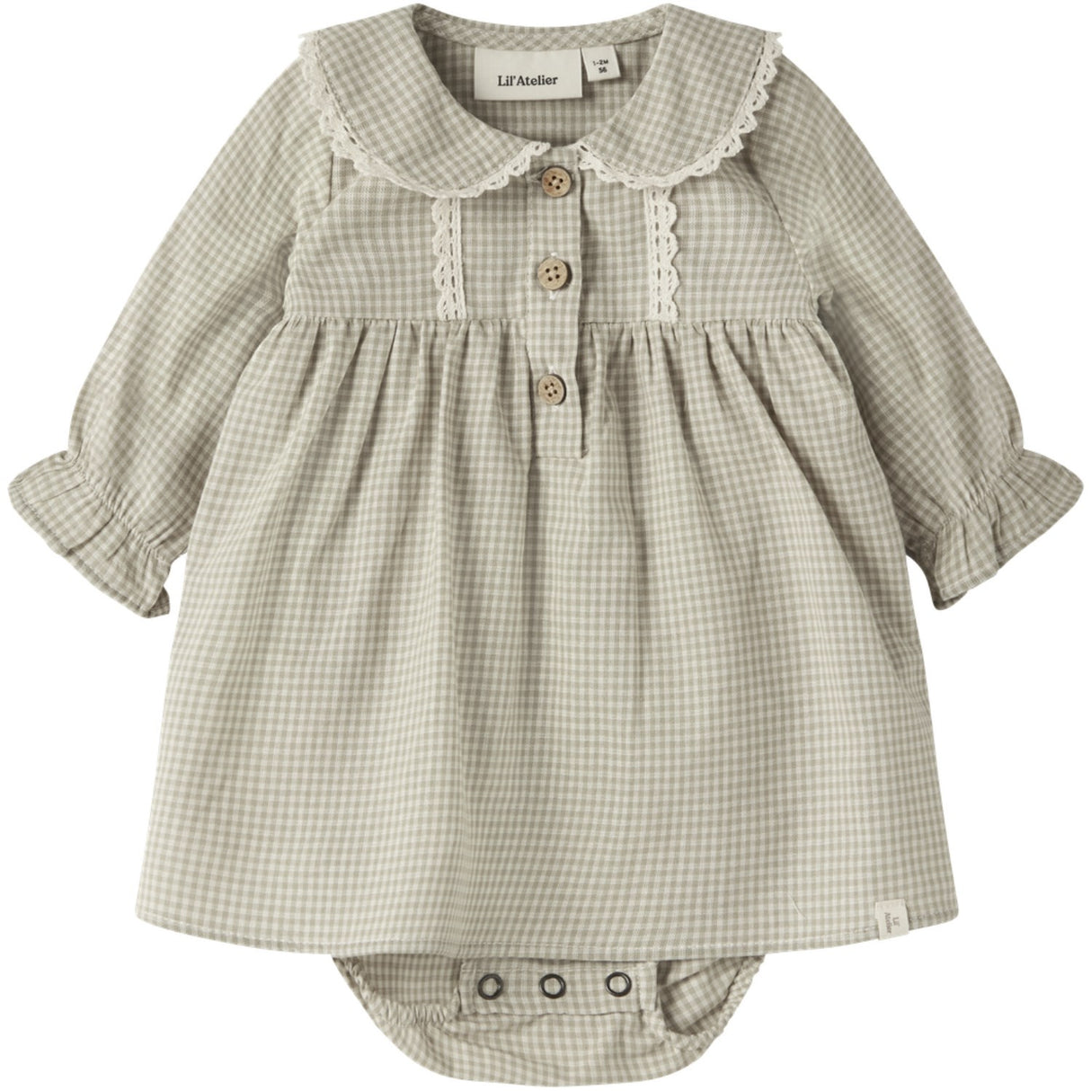 Lil'Atelier Moss Gray Nbfoleno Ls Loose Body Klänning Lil