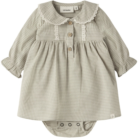 Lil'Atelier Moss Gray Nbfoleno Ls Loose Body Klänning Lil