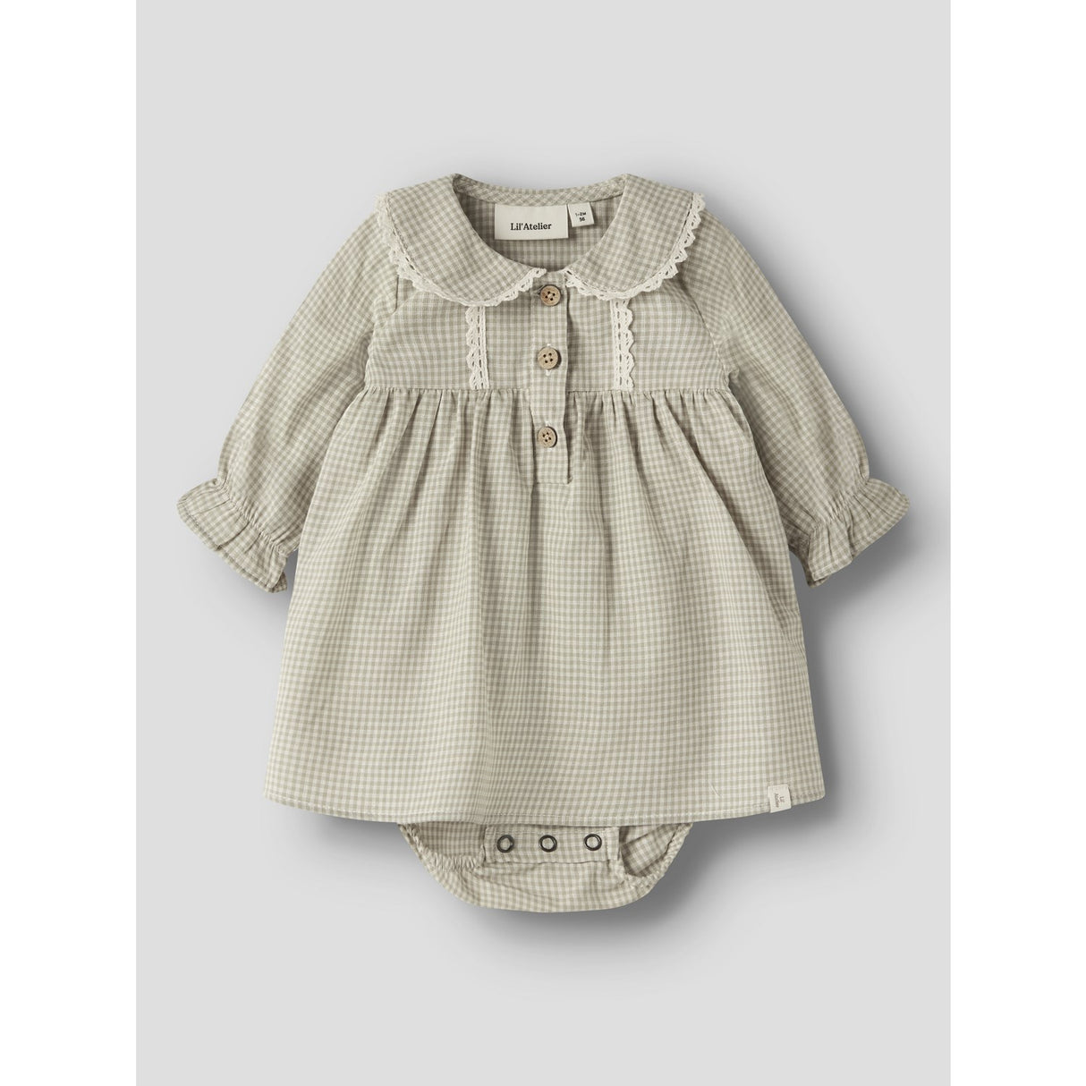 Lil'Atelier Moss Gray Nbfoleno Ls Loose Body Klänning Lil