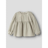 Lil'Atelier Moss Gray Nmfoleno Ls Loose Skjorta Lil
