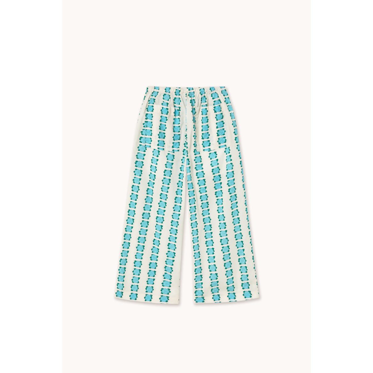 TinyCottons Off-white Blue Flowers Pant