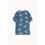 TinyCottons Medium Wash Denim Big Swans Klänning