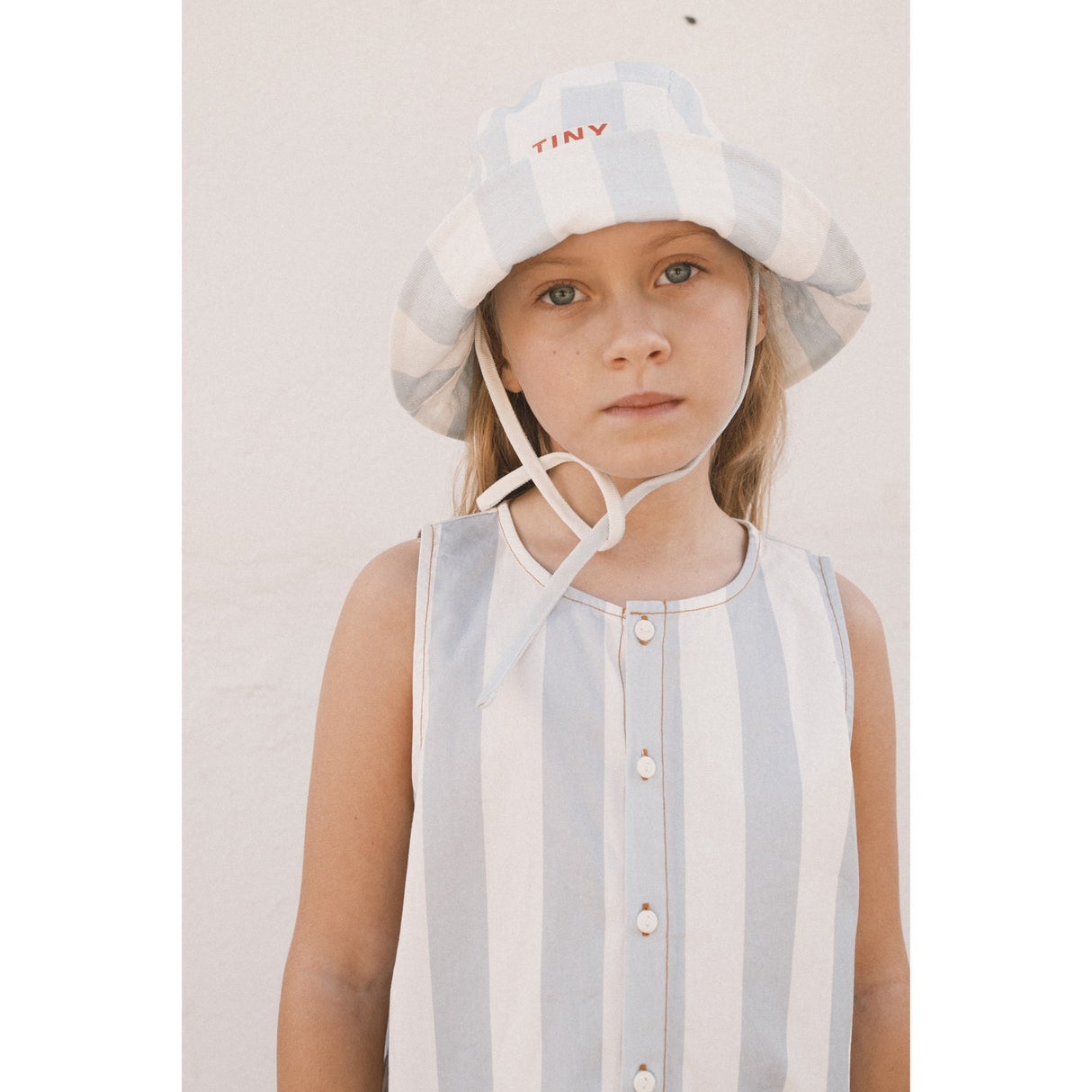 TinyCottons Washed Blue Blue Stripes Bucket hatt