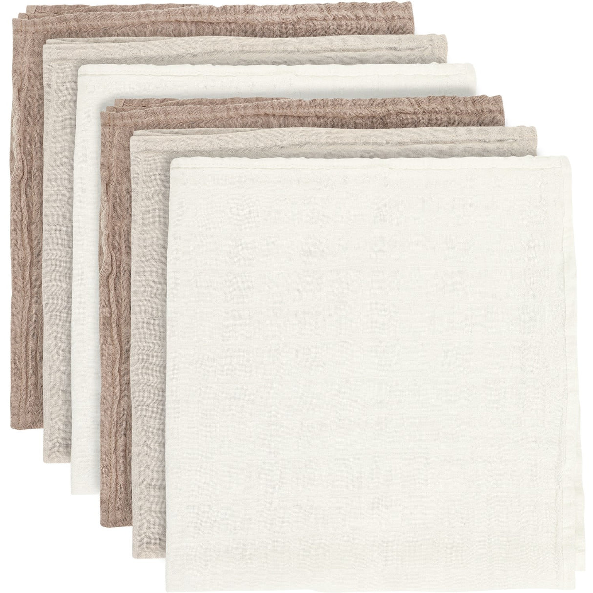 Pippi Taupe Gray Muslin Cloth (6-Pack)