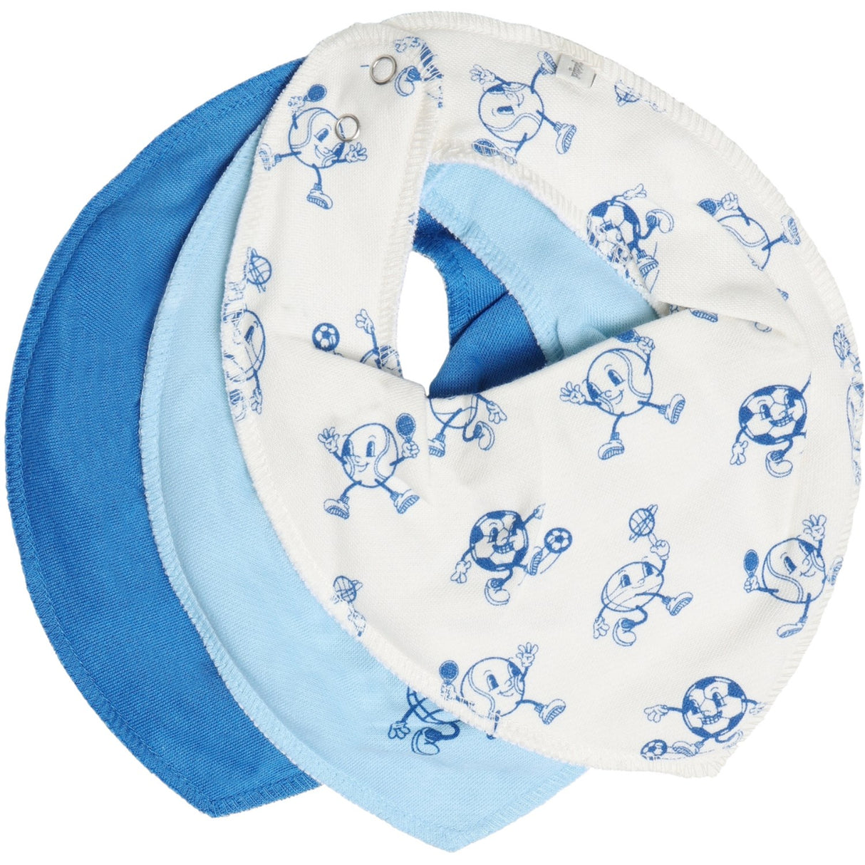 Pippi Light Dusty Blue Bandana Haklapp Boy -Aop (3-Pack)