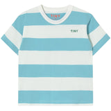 TinyCottons Light Cyan Stripes Stickad T-Shirt