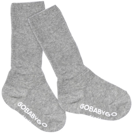 Gobabygo Grey Melange Non Slip Strumpor