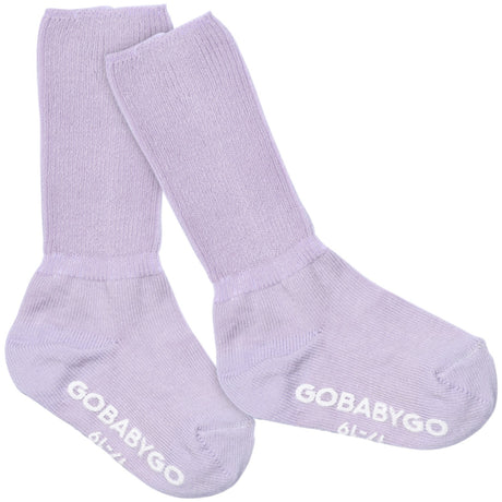 Gobabygo Cloud Lilac Non Slip Strumpor Organic Bomull