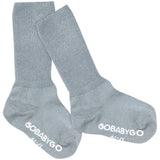 Gobabygo Dusty Blue Non Slip Strumpor Organic Bomull