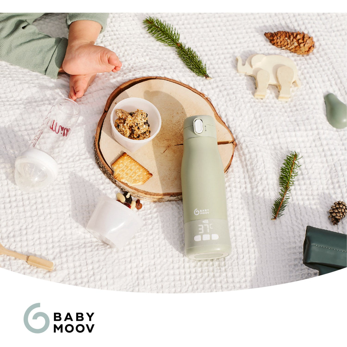 Babymoov Sage Green Moov & Feed Autonomous Flaska Warmer