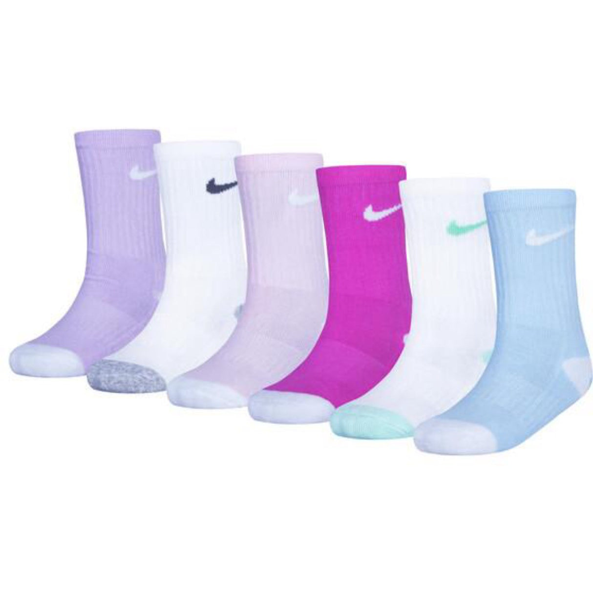 NIKE Mineral 6-Pack Nike Smiley Crew Strumpo