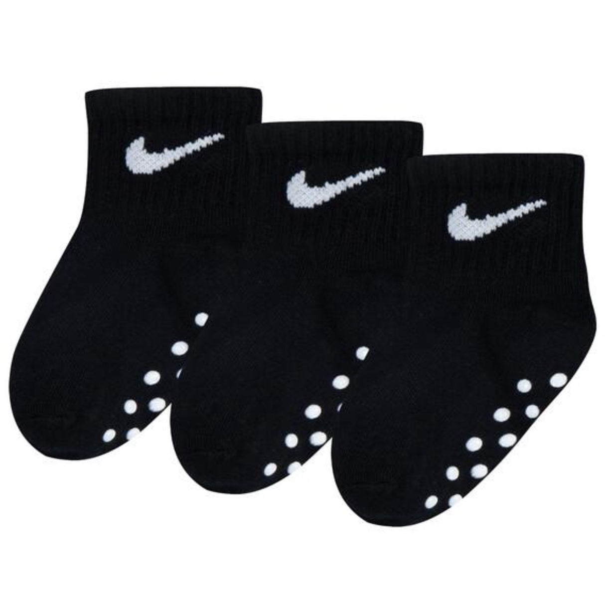 NIKE Multi/Black Core Swoosh Gripper 3-Pack Strumpor