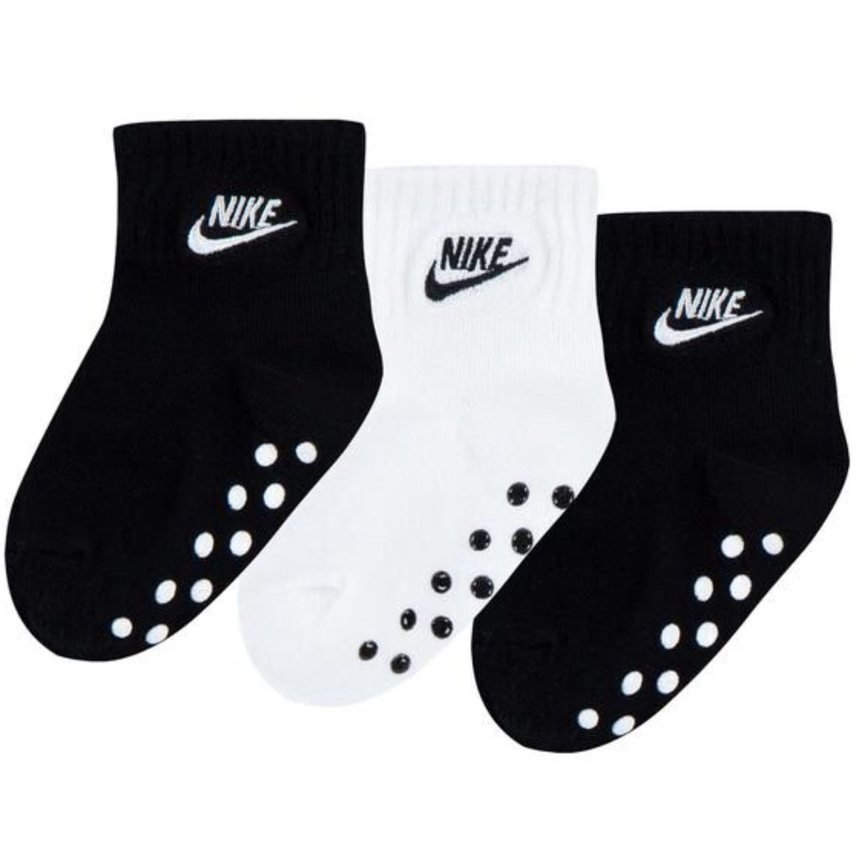 NIKE Black Core Futura Gripper Strumpor 3-Pack