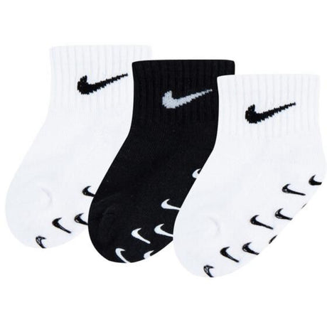 NIKE White 3-Pack Inf/Todd Gripper Qtr Strumpor