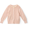 COPENHAGEN COLORS Dusty Rose Comb. Stickad Pointelle Cardigan