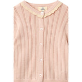 COPENHAGEN COLORS Dusty Rose Comb. Stickad Pointelle Cardigan