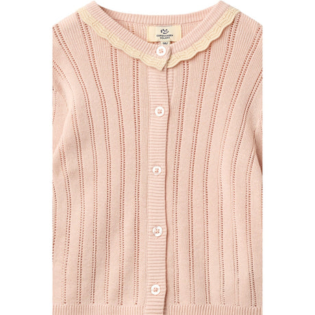 COPENHAGEN COLORS Dusty Rose Comb. Stickad Pointelle Cardigan