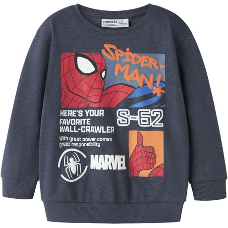 Name It Ombre Blue Melange Nmmactor Spider Nreg Sweat Bru Mar