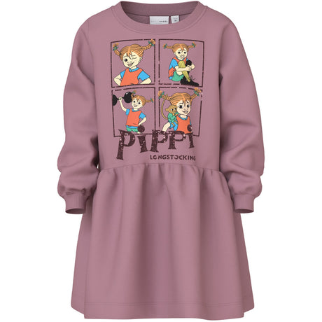 Name It Lilas Nmfasta Pippi Swe Klänning Låda Bru Sky
