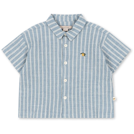 Konges Sløjd Trio Bleu Stripe Elliot Ss Skjorta Gots