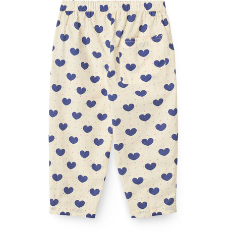 COPENHAGEN COLORS Heart Aop Ocean X Luksusbaby Heart Och Dots Byxor Loose Fit