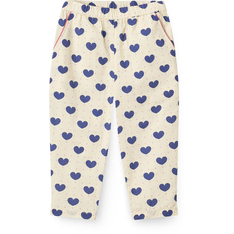 COPENHAGEN COLORS Heart Aop Ocean X Luksusbaby Heart Och Dots Byxor Loose Fit