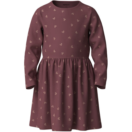 Name It Wild Ginger Pink Glitter Hearts Nmfvivian Ls Klänning