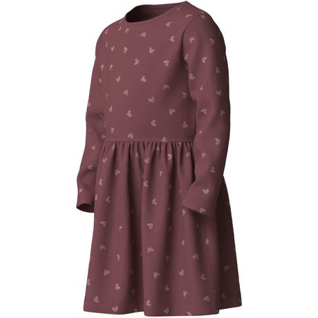 Name It Wild Ginger Pink Glitter Hearts Nmfvivian Ls Klänning