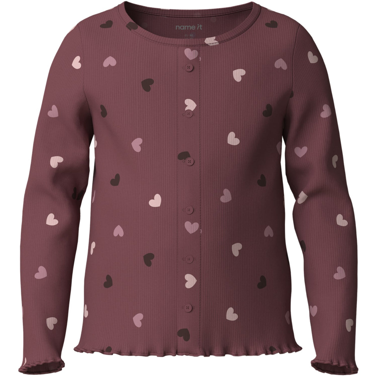 Name It Wild Ginger Hearts Nmfvemia Ls Slim Topp