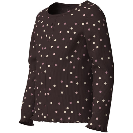 Name It Chocolate Plum Small Dots Nmfvemia Ls Slim Topp
