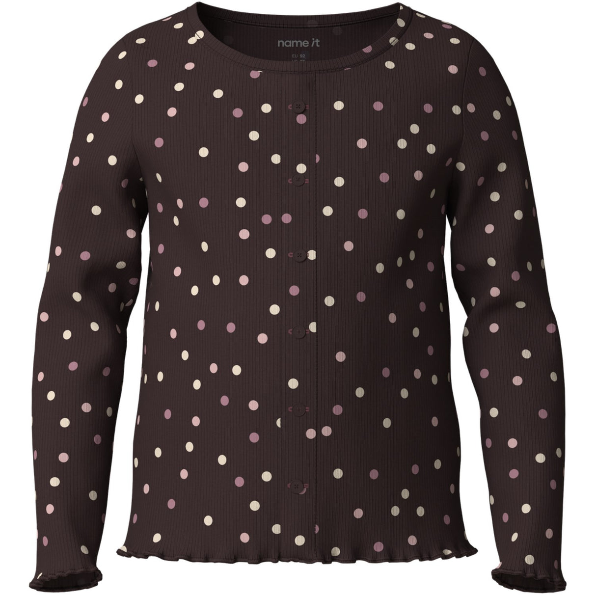 Name It Chocolate Plum Small Dots Nmfvemia Ls Slim Topp