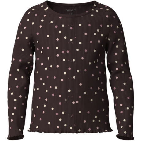 Name It Chocolate Plum Small Dots Nmfvemia Ls Slim Topp