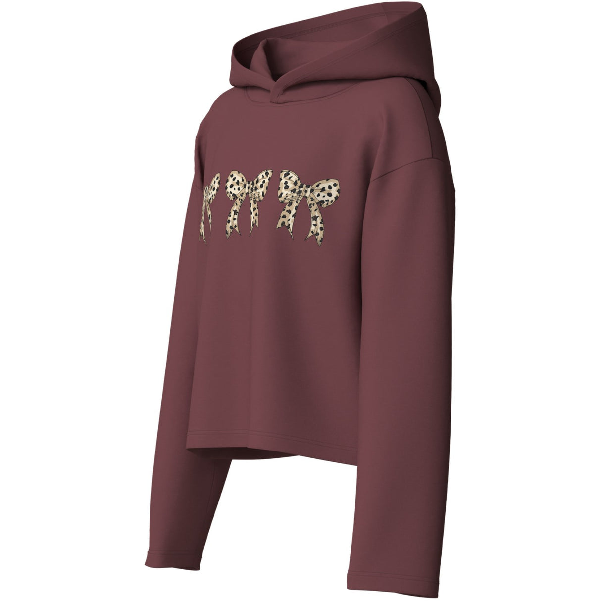Name It Wild Ginger Leo Bows Nkfviala Ls Kort Rlx Sweat Wh Bru