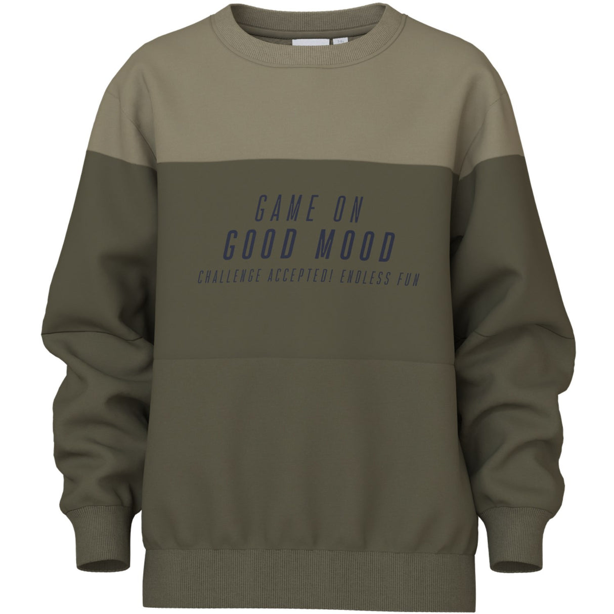 Name It Olive Night Game On Nkmvemil Ls Nreg Sweat Bru