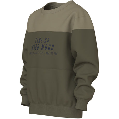 Name It Olive Night Game On Nkmvemil Ls Nreg Sweat Bru