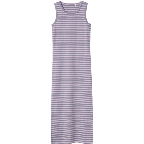 Name It Lavender Fog W. Lavender Gray Nkfsuraja Xsl Sl Maxi Klänning Noos