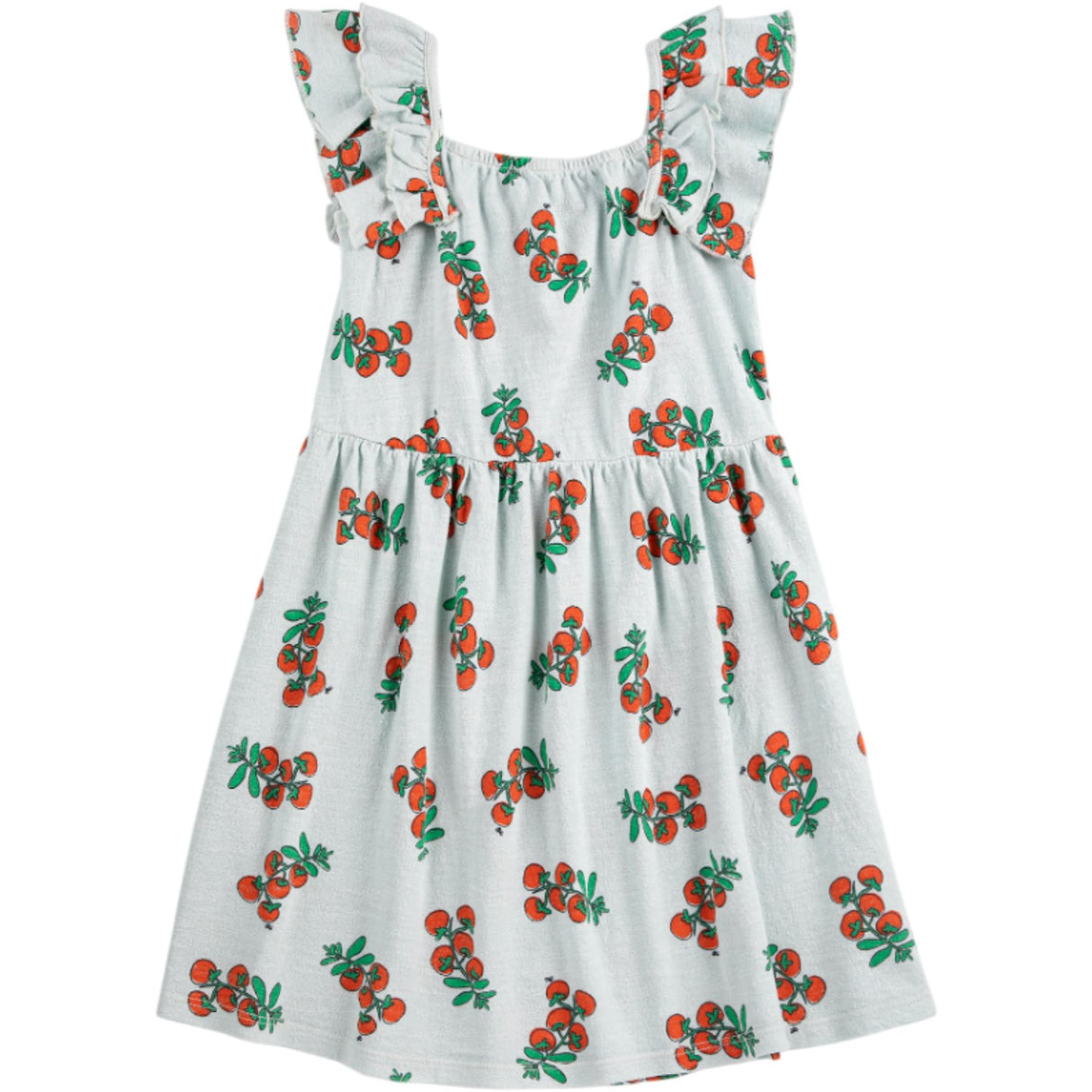 Bobo Choses Light Blue Juicy Tomatoes All Över Ruffled Klänning