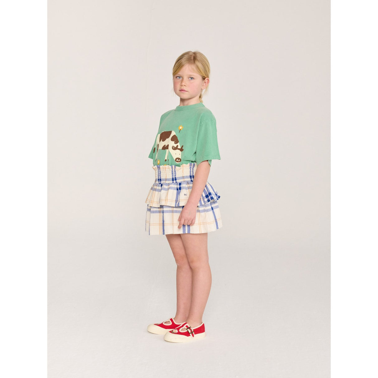 Bobo Choses Offwhite Fun Tartan Woven Kjol