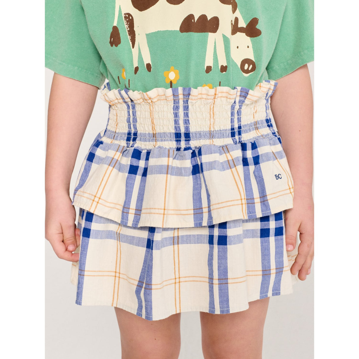 Bobo Choses Offwhite Fun Tartan Woven Kjol