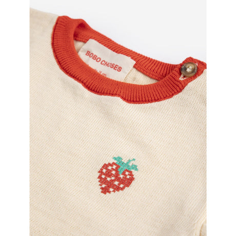 Bobo Choses White Pixel Strawberry Stickad T-Shirt