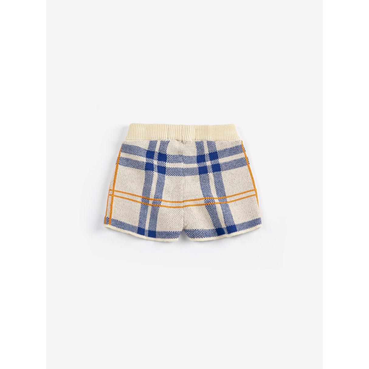Bobo Choses White Fun Tartan Stickad Shorts