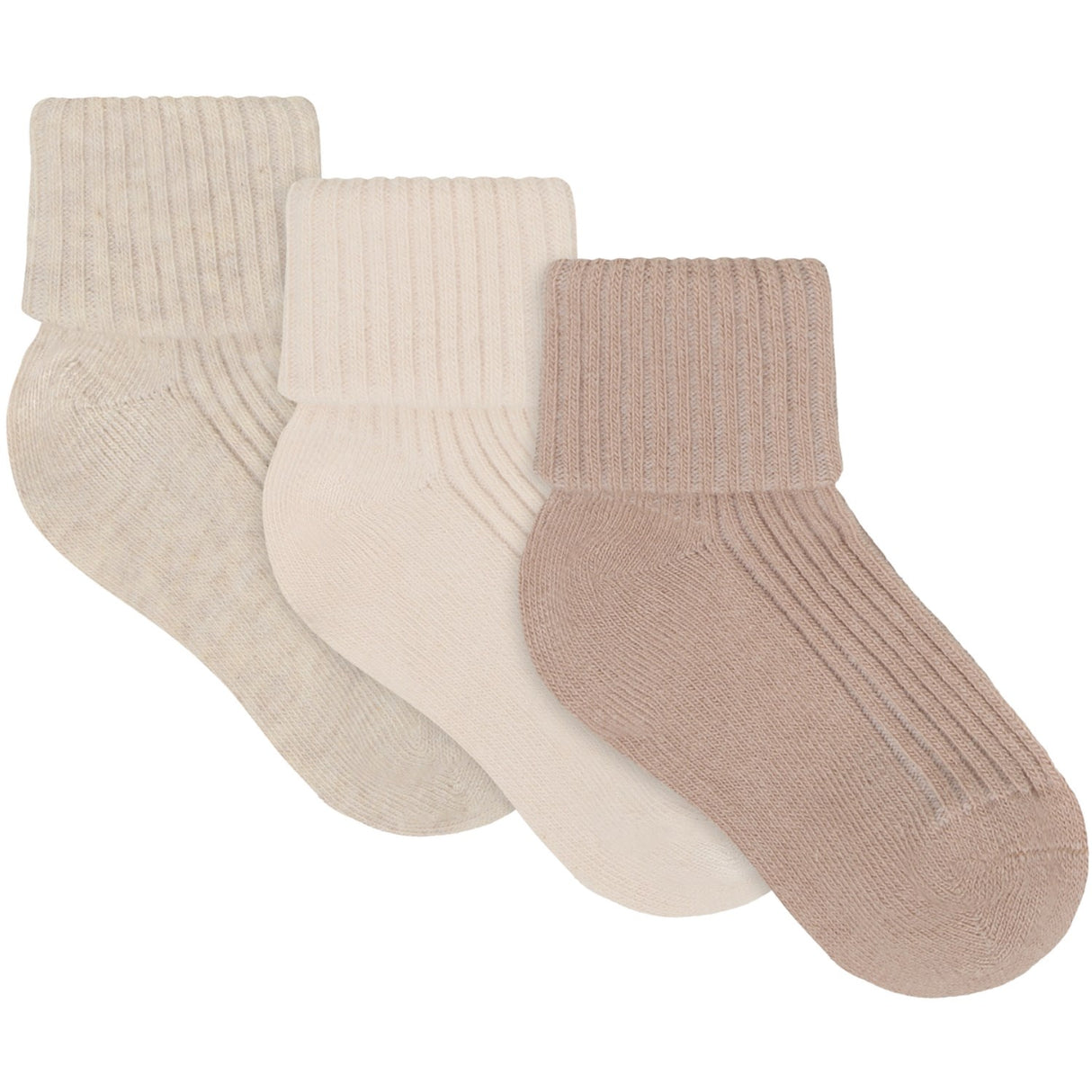 Minymo Birch Baby 2X2 Rib Strumpo 3-Pack