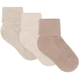 Minymo Birch Baby 2X2 Rib Strumpo 3-Pack
