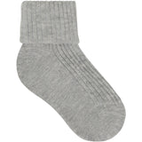 Minymo Light Grey Melange Baby 2X2 Rib Strumpo 3-Pack