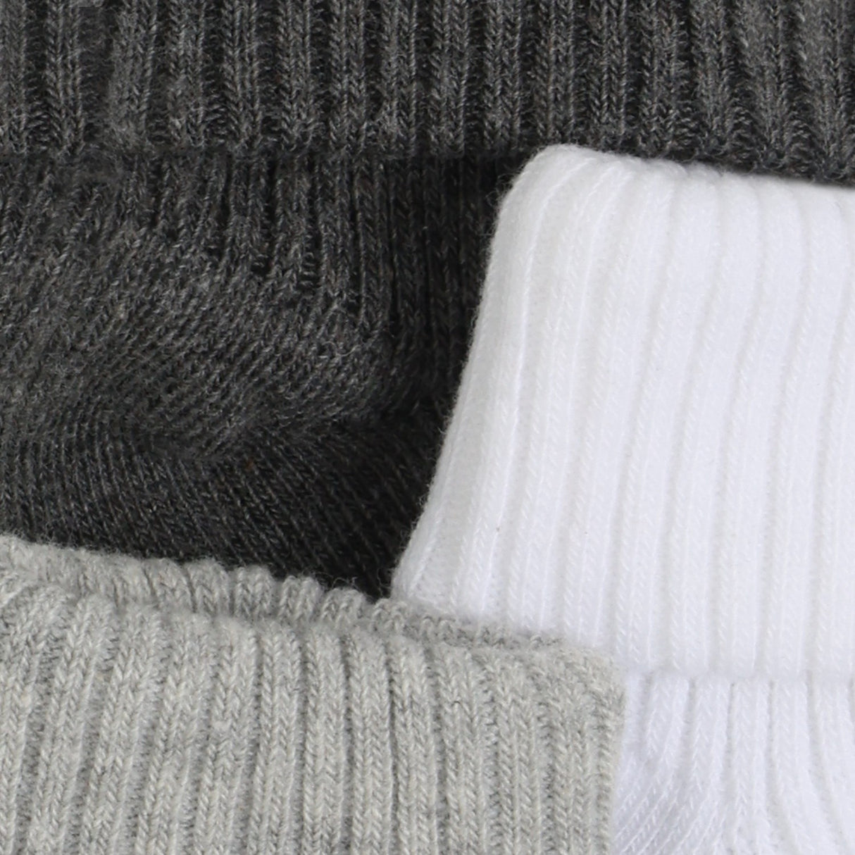 Minymo Light Grey Melange Baby 2X2 Rib Strumpo 3-Pack