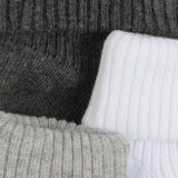 Minymo Light Grey Melange Baby 2X2 Rib Strumpo 3-Pack