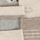 Minymo Light Grey Melange Strumpor M/ Pattern 5-Pack