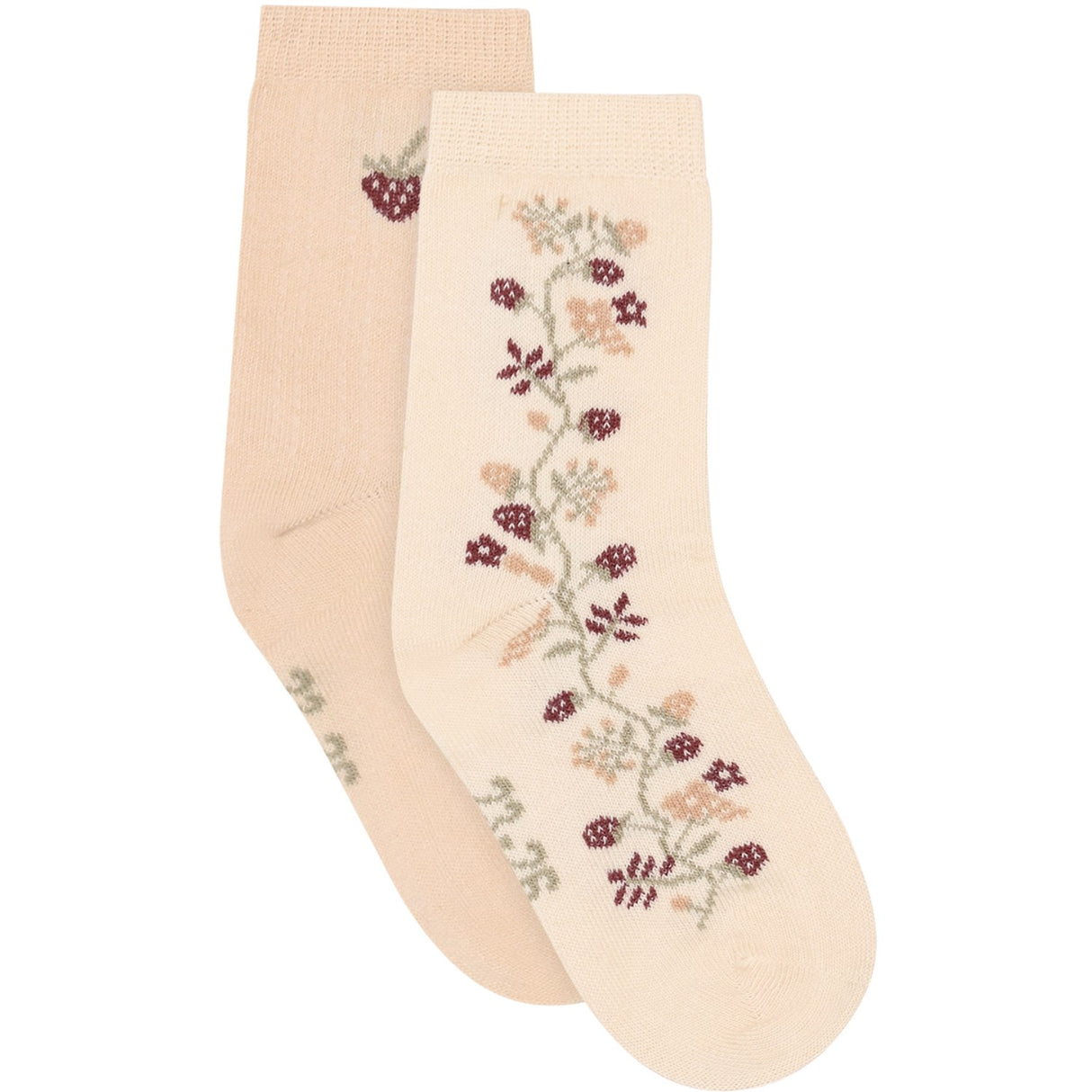 Minymo Birch Strumpor M/ Lettuce Edge 2-Pack